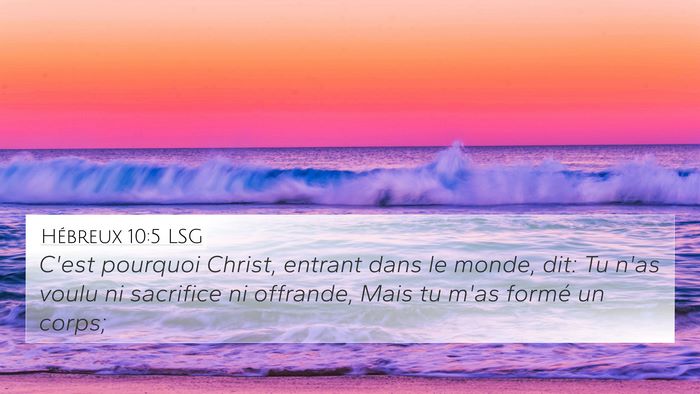 Hébreux 10:5 LSG Bible Verse Image