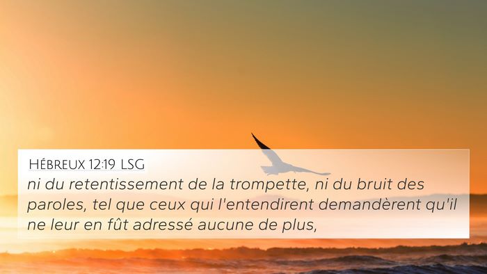 Hébreux 12:19 LSG Bible Verse Image