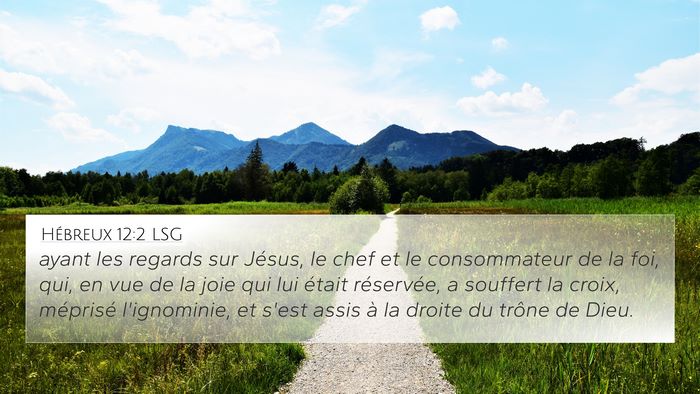 Hébreux 12:2 LSG Bible Verse Image