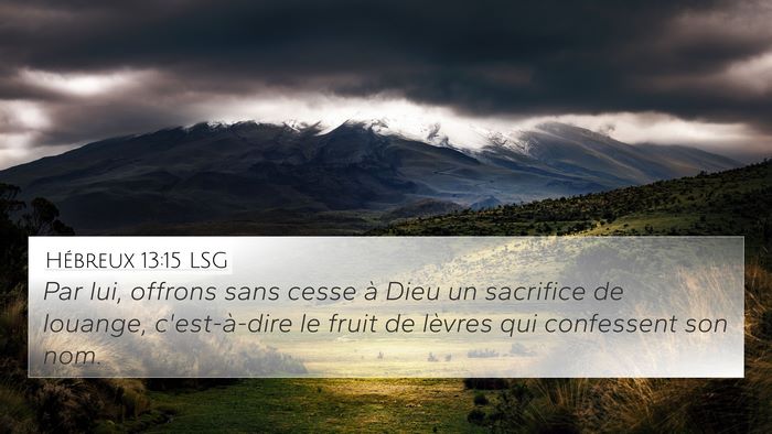 Hébreux 13:15 LSG Bible Verse Image