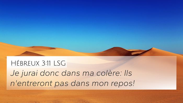 Hébreux 3:11 LSG Bible Verse Image