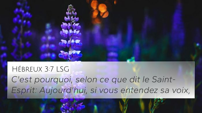Hébreux 3:7 LSG Bible Verse Image