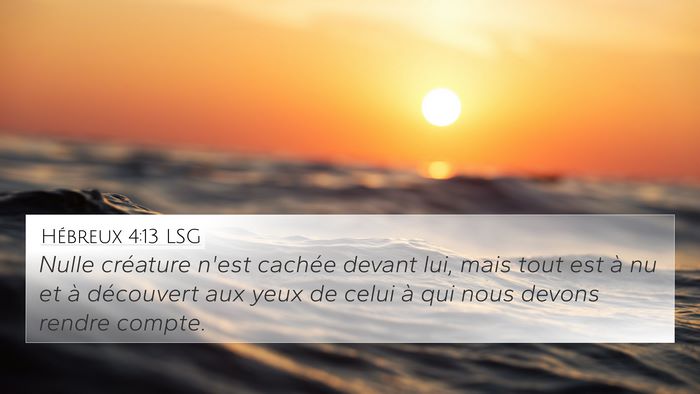 Hébreux 4:13 LSG Bible Verse Image