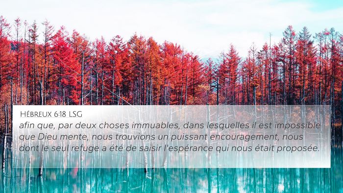 Hébreux 6:18 LSG Bible Verse Image