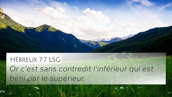 Hébreux 7:7 LSG Bible Verse Image