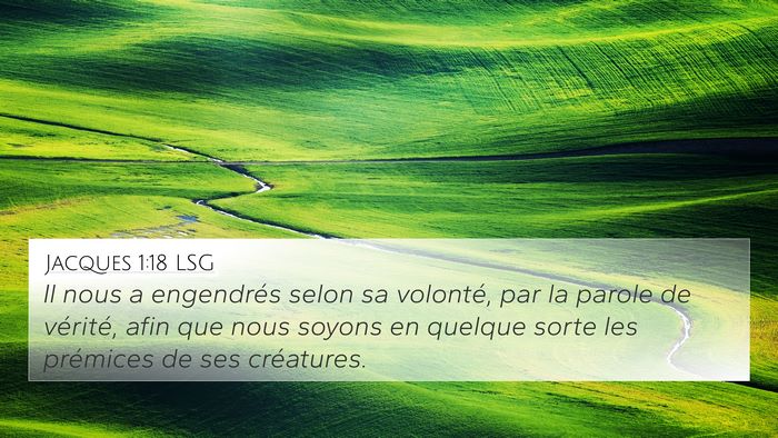 Jacques 1:18 LSG Bible Verse Image