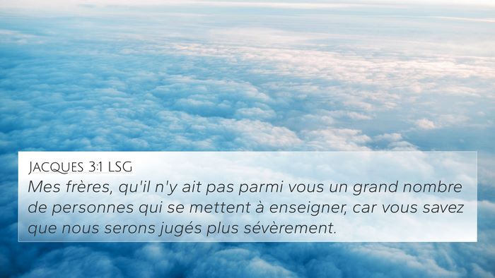 Jacques 3:1 LSG Bible Verse Image