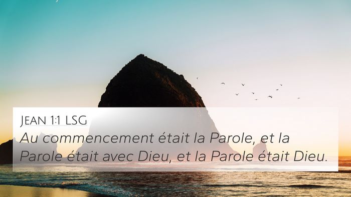 Jean 1:1 LSG Bible Verse Image