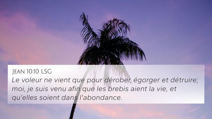 Jean 10:10 LSG Bible Verse Image