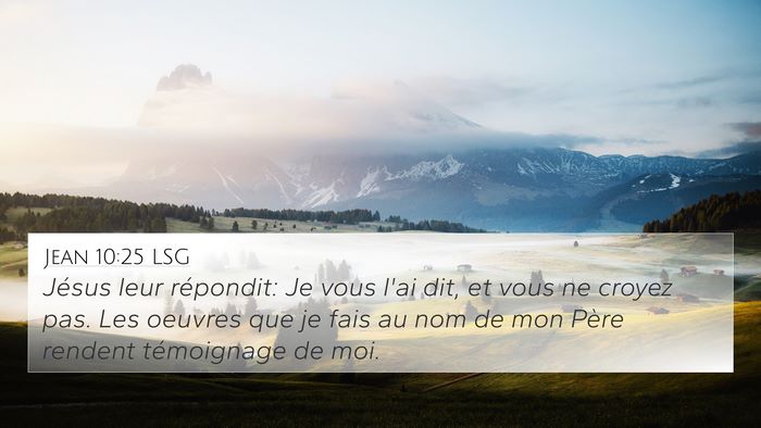 Jean 10:25 LSG Bible Verse Image