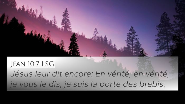 Jean 10:7 LSG Bible Verse Image