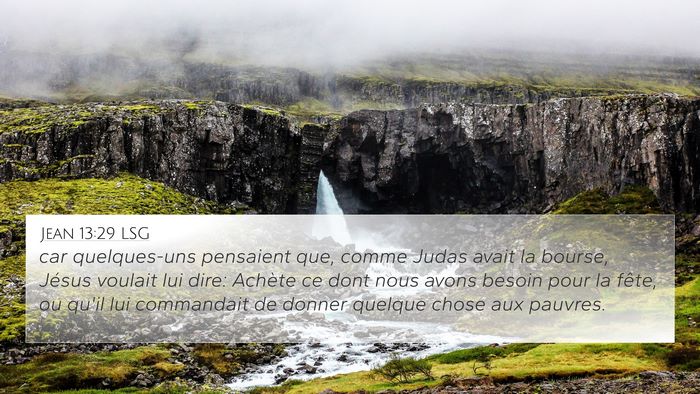 Jean 13:29 LSG Bible Verse Image