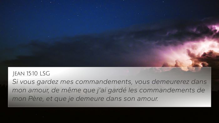 Jean 15:10 LSG Bible Verse Image