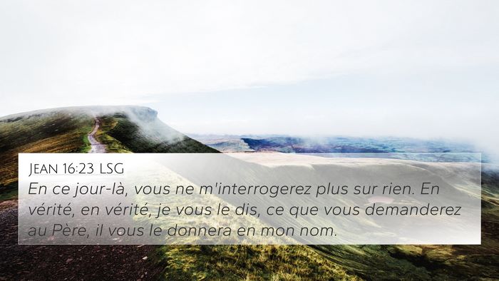 Jean 16:23 LSG Bible Verse Image