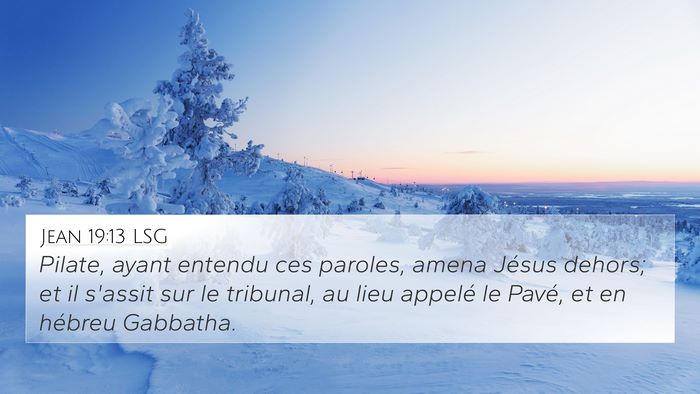 Jean 19:13 LSG Bible Verse Image