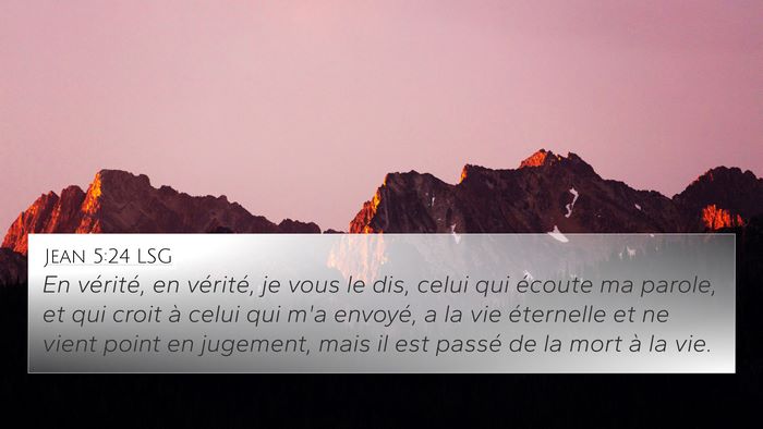 Jean 5:24 LSG Bible Verse Image