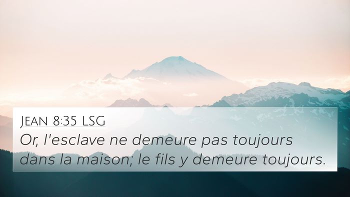 Jean 8:35 LSG Bible Verse Image