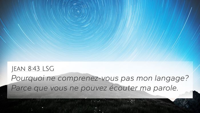 Jean 8:43 LSG Bible Verse Image