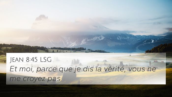 Jean 8:45 LSG Bible Verse Image