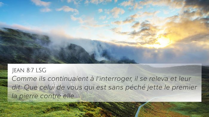 Jean 8:7 LSG Bible Verse Image