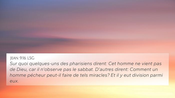 Jean 9:16 LSG Bible Verse Image