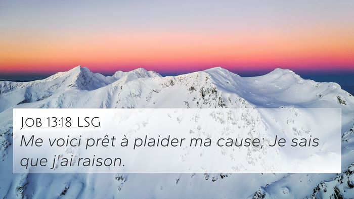 Job 13:18 LSG Bible Verse Image