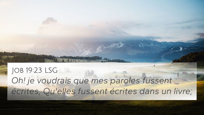 Job 19:23 LSG Bible Verse Image