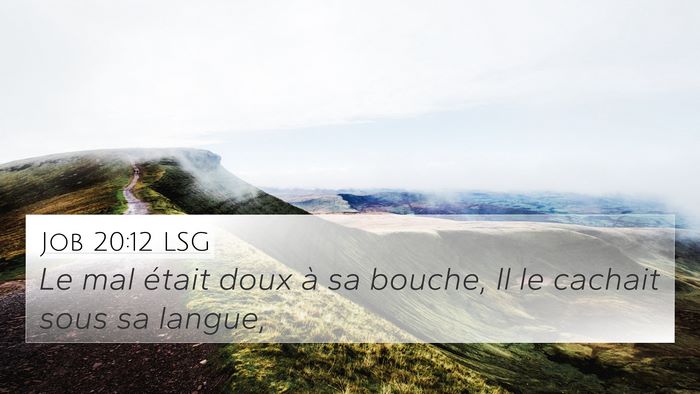 Job 20:12 LSG Bible Verse Image