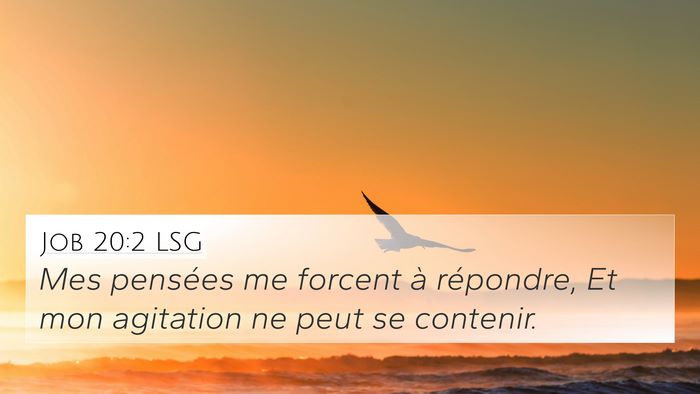 Job 20:2 LSG 4K Wallpaper - Mes pensées me forcent à répondre, Et mon - 4K Wallpaper Bible Verse