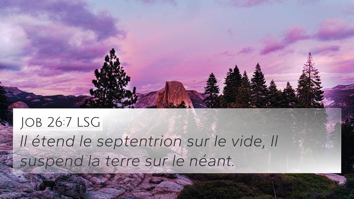 Job 26:7 LSG Bible Verse Image