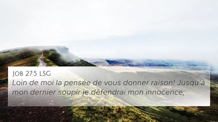 Job 27:5 LSG 4K Wallpaper - Loin de moi la pensée de vous donner raison! - 4K Wallpaper Bible Verse