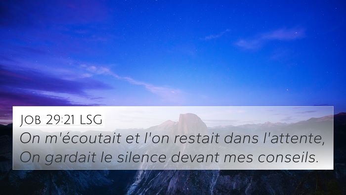 Job 29:21 LSG 4K Wallpaper - On m'écoutait et l'on restait dans l'attente, On - 4K Wallpaper Bible Verse