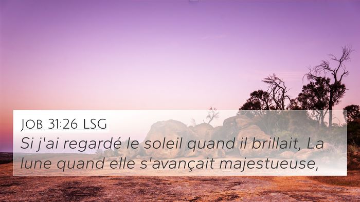 Job 31:26 LSG Bible Verse Image