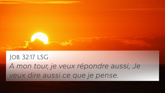 Job 32:17 LSG Bible Verse Image