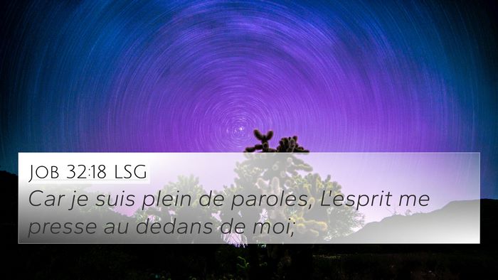 Job 32:18 LSG Bible Verse Image