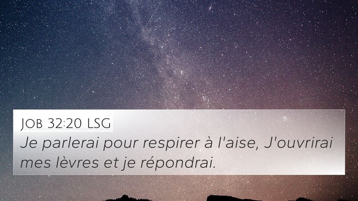 Job 32:20 LSG Bible Verse Image