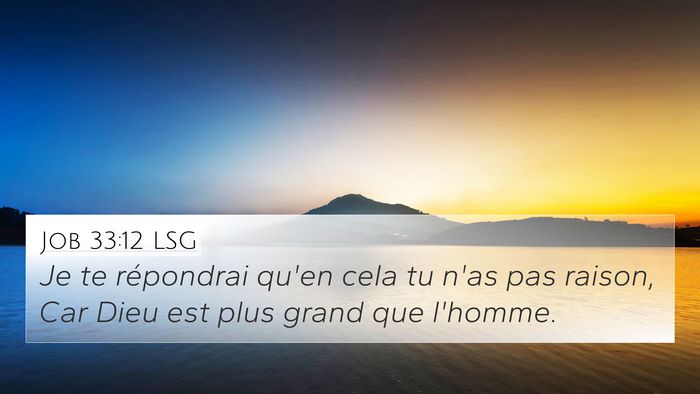 Job 33:12 LSG Bible Verse Image
