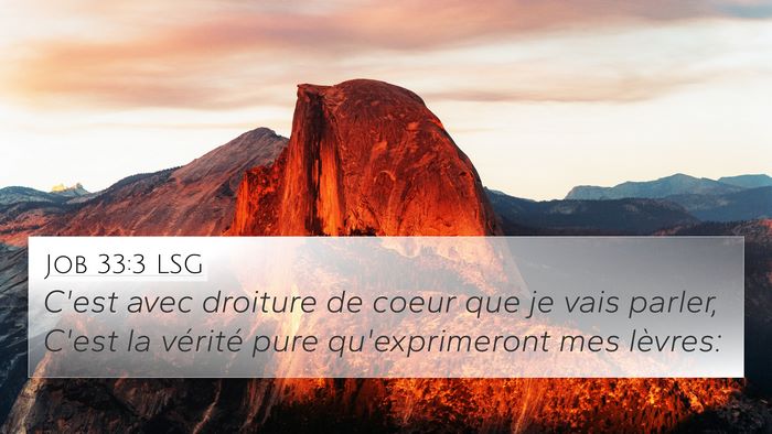 Job 33:3 LSG Bible Verse Image