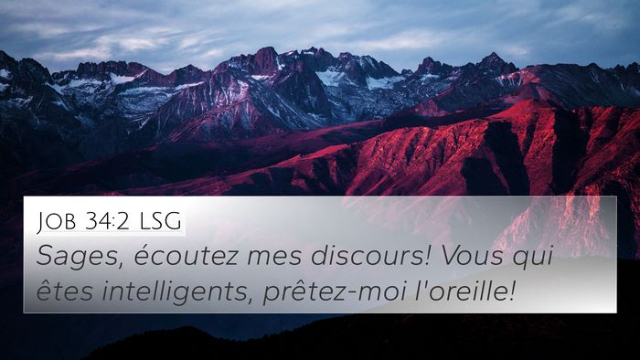 Job 34:2 LSG Bible Verse Image