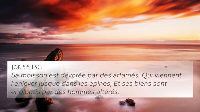 Job 5:5 LSG Bible Verse Image