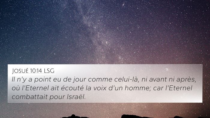 Josué 10:14 LSG Bible Verse Image