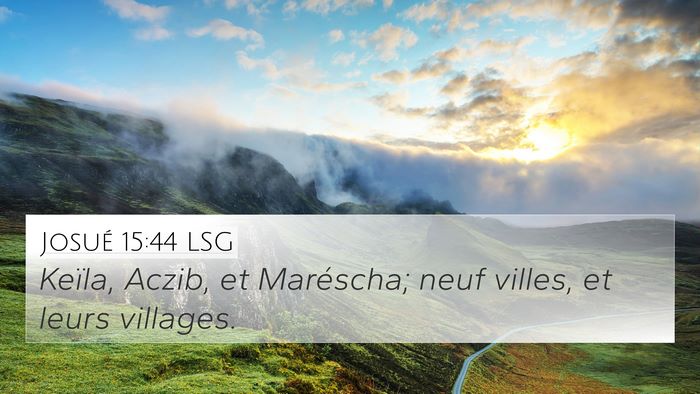 Josué 15:44 LSG 4K Wallpaper - Keïla, Aczib, et Maréscha; neuf villes, et - 4K Wallpaper Bible Verse