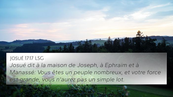 Josué 17:17 LSG Bible Verse Image