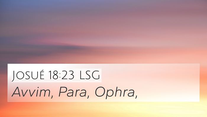 Josué 18:23 LSG Bible Verse Image