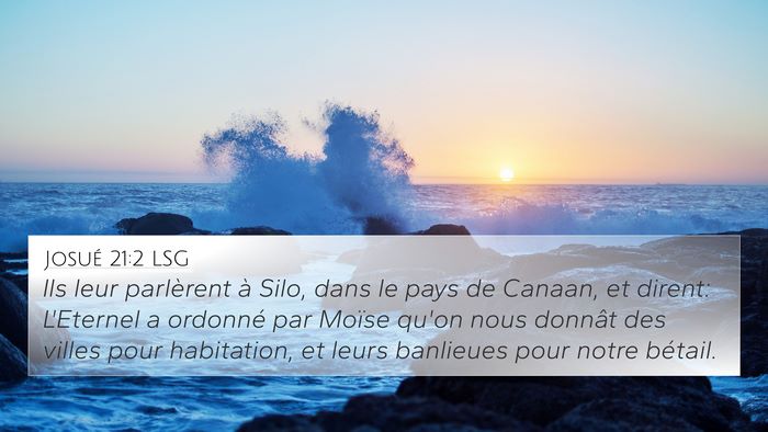 Josué 21:2 LSG Bible Verse Image