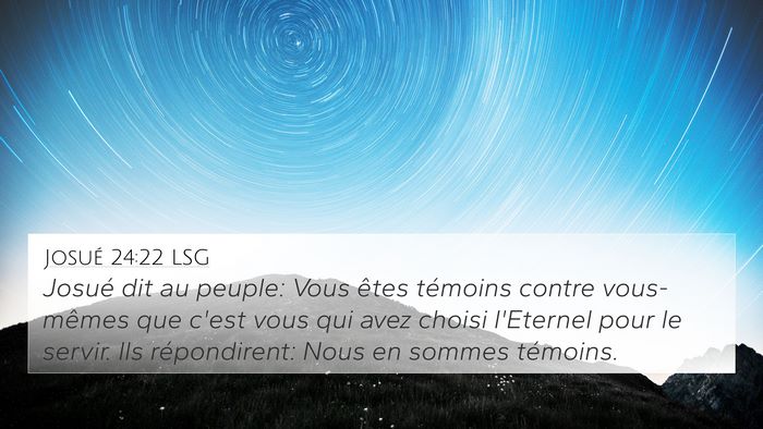 Josué 24:22 LSG 4K Wallpaper - Josué dit au peuple: Vous êtes témoins contre - 4K Wallpaper Bible Verse