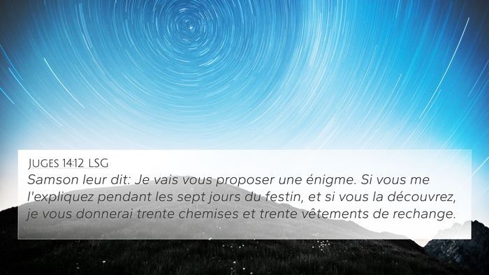 Juges 14:12 LSG Bible Verse Image