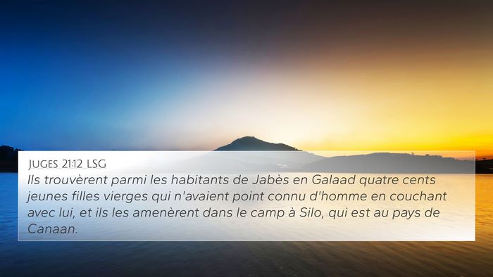 Juges 21:12 LSG Bible Verse Image