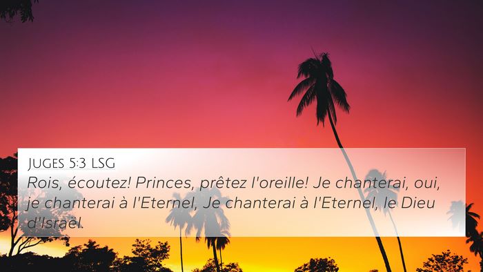 Juges 5:3 LSG Bible Verse Image