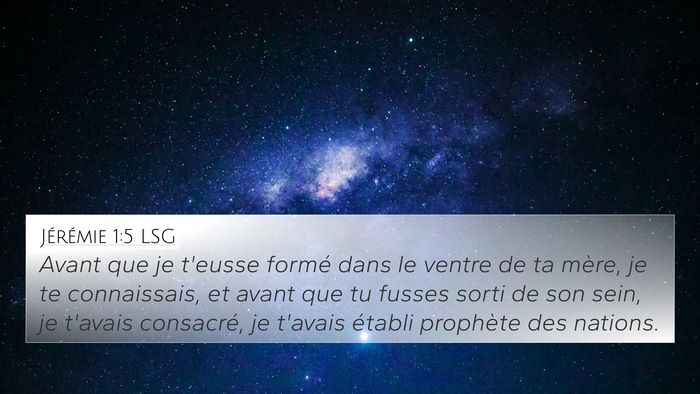 Jérémie 1:5 LSG Bible Verse Image
